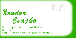 nandor csajko business card