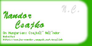 nandor csajko business card